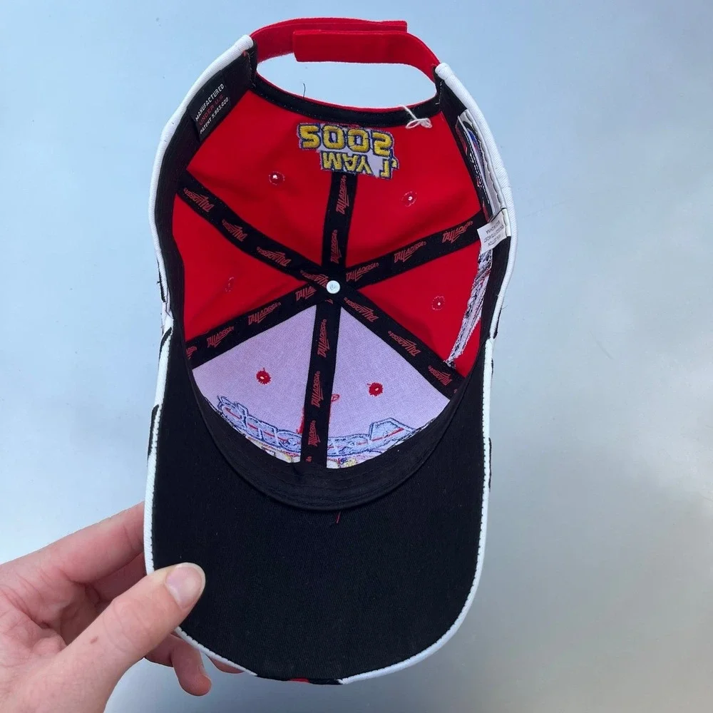 2005 ISC Aarons 499 red finish line embroidered NASCAR hat